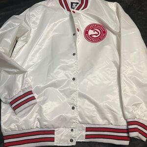 Atlanta Hawks Starter Black Label White Jacket 2XL